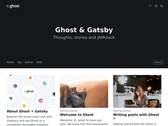 Screenshot of gatsby-starter-ghost