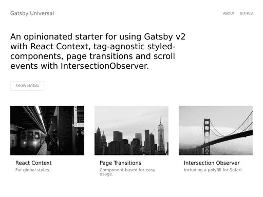 Screenshot of fabe/gatsby-universal