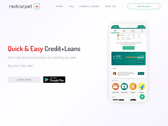 Screenshot of RedCarpetUp