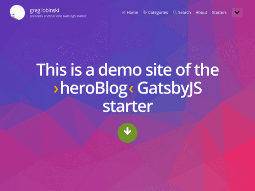 Screenshot of greglobinski/gatsby-starter-hero-blog