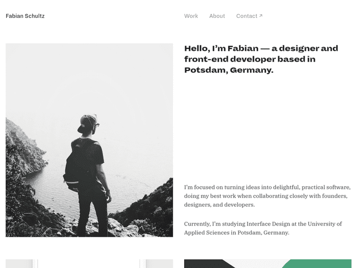 Screenshot of Fabian Schultz' Portfolio