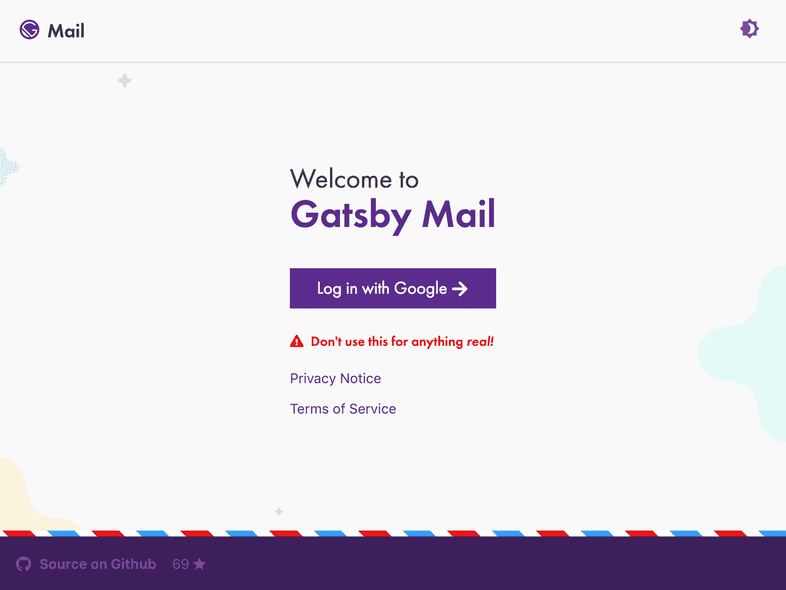 Gatsby Mail - an example app demoing web app functionality