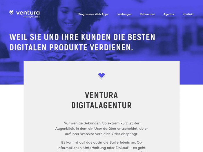 Screenshot of Ventura Digitalagentur Köln