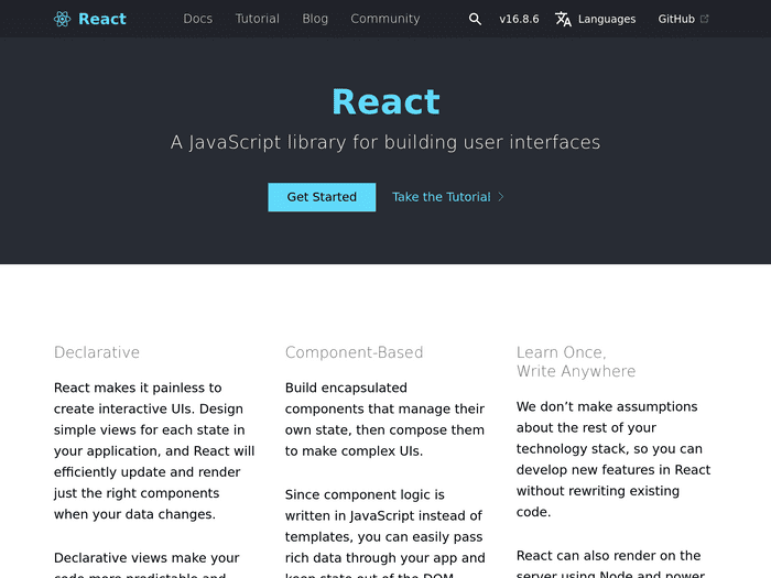 Screenshot of ReactJS