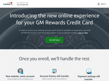 Screenshot of GM Capital One