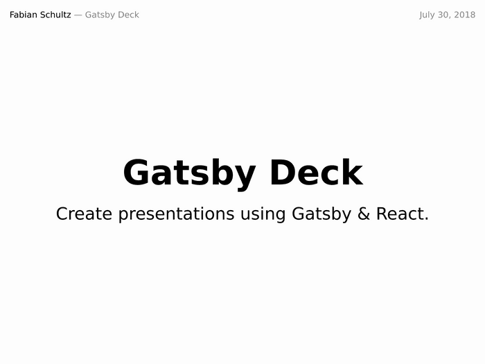 Screenshot of gatsby-starter-deck