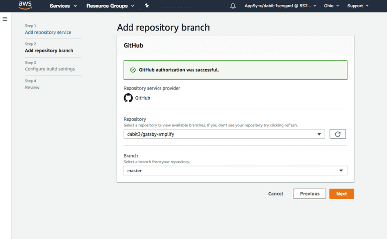 Choosing branch