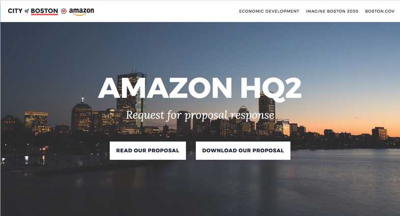 Amazon Boston homepage